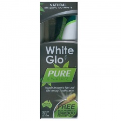 White Glo Pure natural 120g  s bambusovým kartáčkem